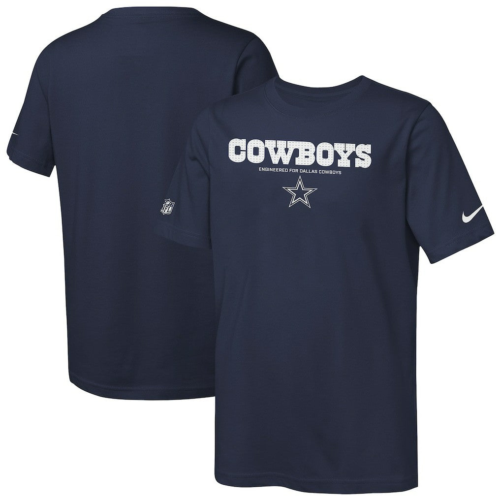 Dallas Cowboys Youth Sideline Team Issue T-Shirt - Navy - Nike