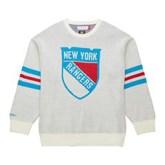 New York Rangers Mitchell & Ness Centennial Retro Logo Sweater - Cream | NHL discount