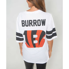 Joe Burrow Cincinnati Bengals Cuce Women's Crystal V-Neck Tunic - White - NFL