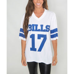 Josh Allen Buffalo Bills Cuce Women's Crystal V-Neck Tunic - White - NFL