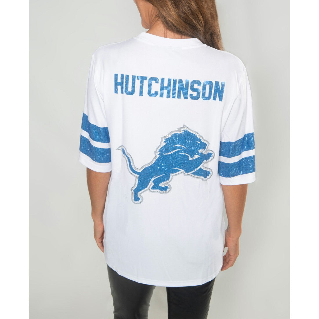 Aidan Hutchinson Detroit Lions Cuce Women's Crystal V-Neck Tunic - White - NFL
