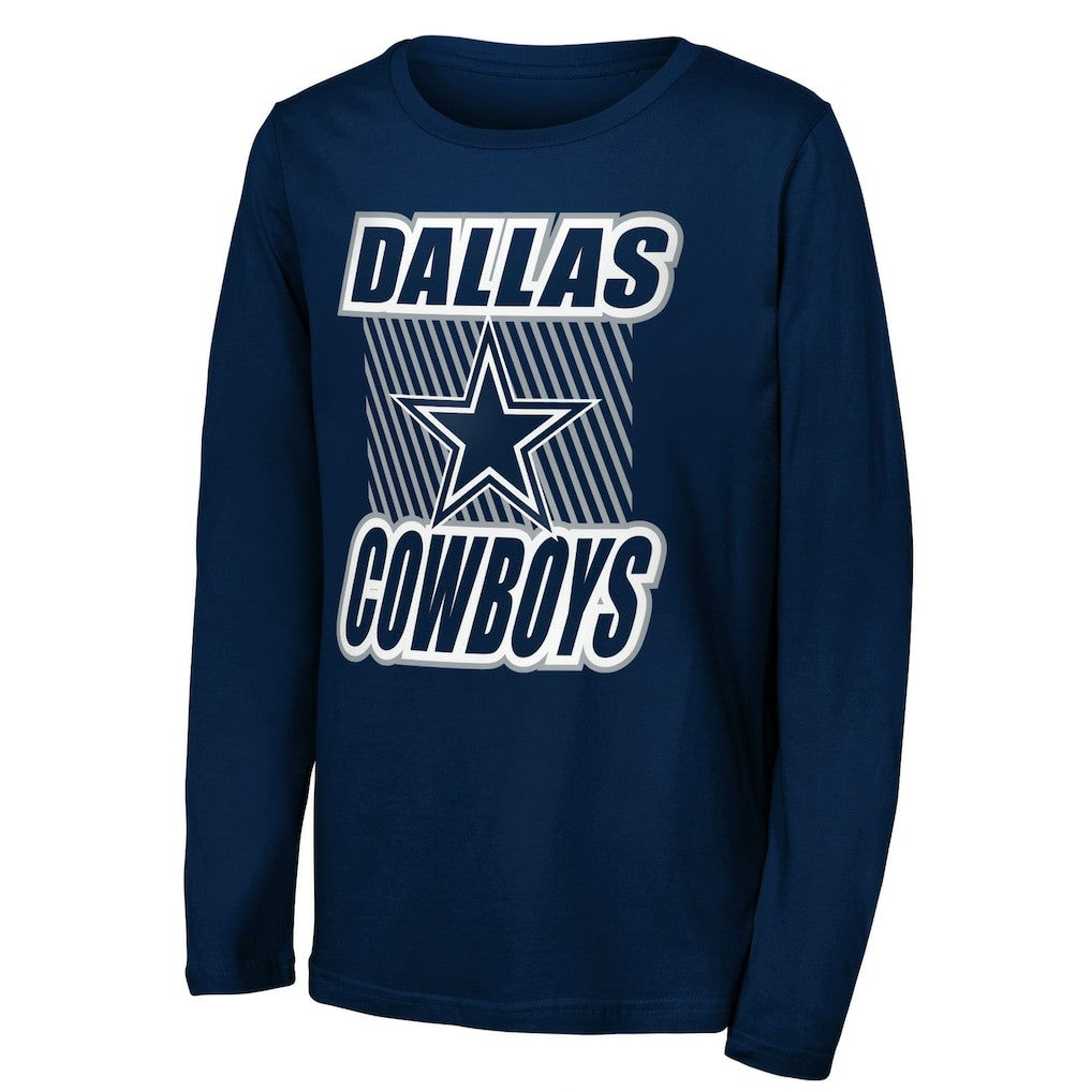Dallas Cowboys Outerstuff Youth Never Settle Long Sleeve T-Shirt - Navy - NFL