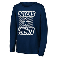 Dallas Cowboys Outerstuff Youth Never Settle Long Sleeve T-Shirt - Navy - NFL