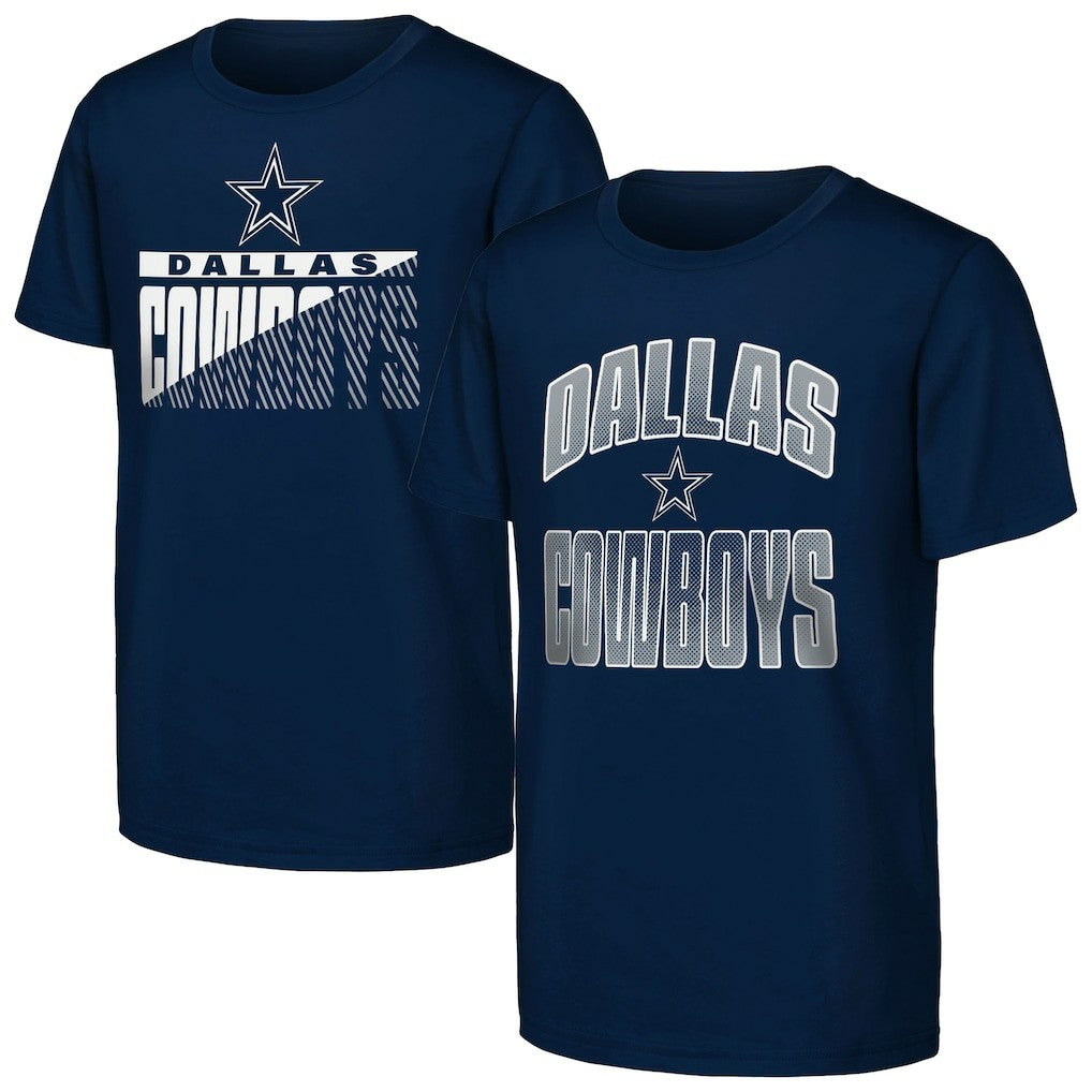 Dallas Cowboys Outerstuff Youth Never Quit 2-Pack T-Shirt Set - Navy - NFL