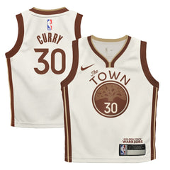 Nike Stephen Curry Golden State Warriors Preschool 2025/26 City Edition Swingman Jersey Tan