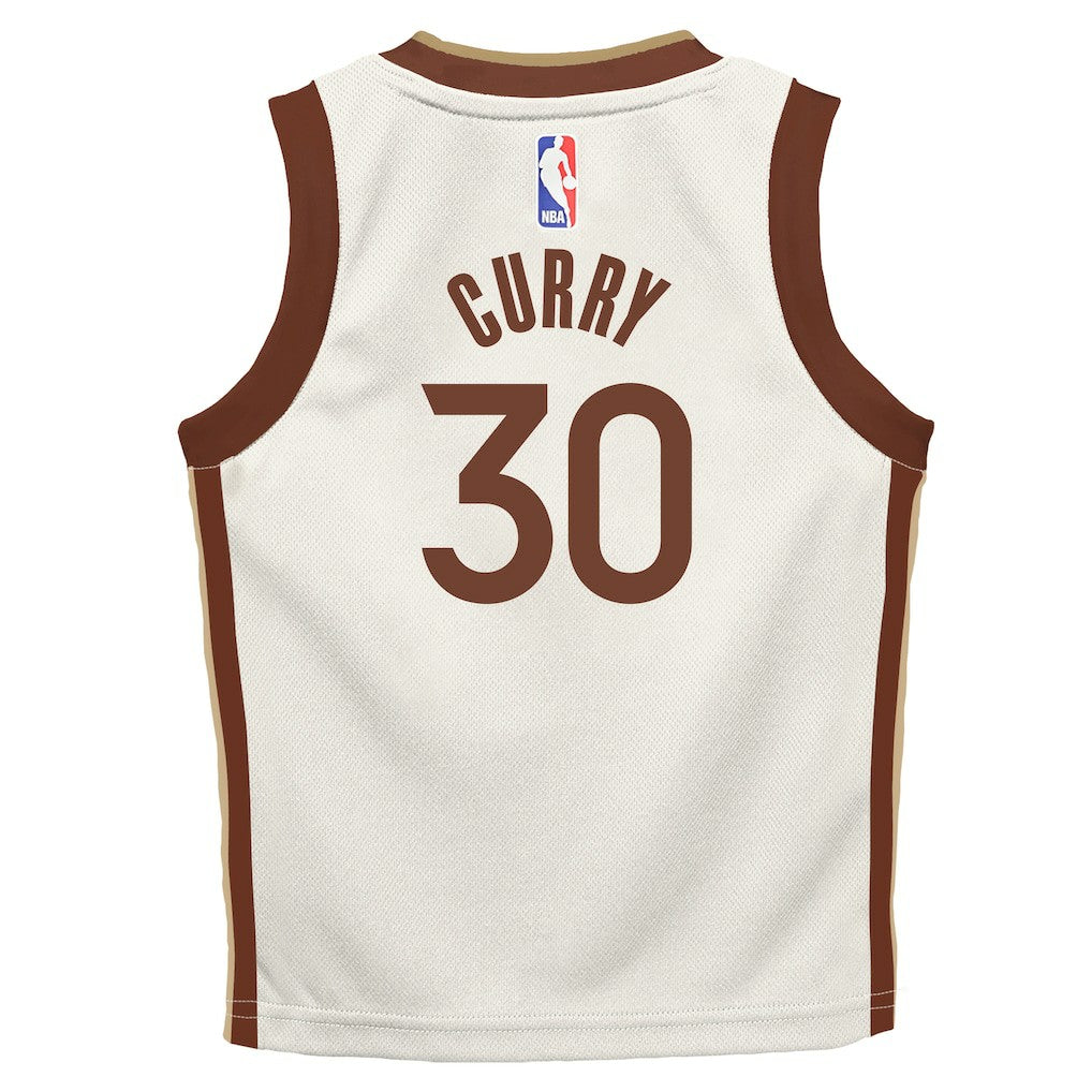 Nike Stephen Curry Golden State Warriors Preschool 2025/26 City Edition Swingman Jersey Tan