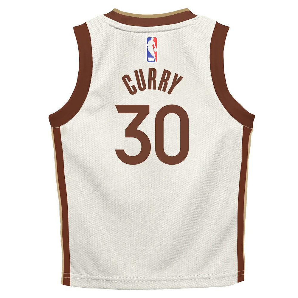 Nike Stephen Curry Golden State Warriors Preschool 2025/26 City Edition Swingman Jersey Tan