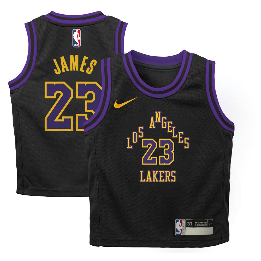 Nike LeBron James Los Angeles Lakers Preschool 2025/26 City Edition Swingman Jersey Black