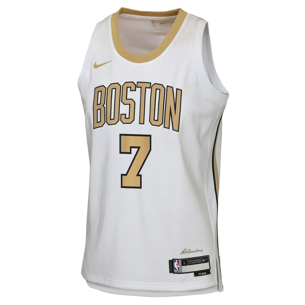 Nike Jaylen Brown Boston Celtics Youth 2025/26 City Edition Swingman Jersey White