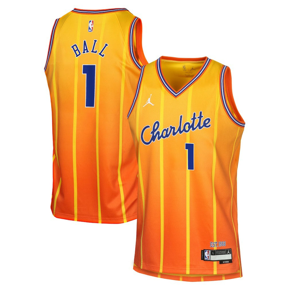 Nike LaMelo Ball Charlotte Hornets Youth 2025/26 City Edition Swingman Jersey Orange