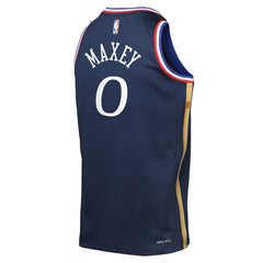 Nike Tyrese Maxey Philadelphia 76ers Youth 2025/26 City Edition Swingman Jersey Navy