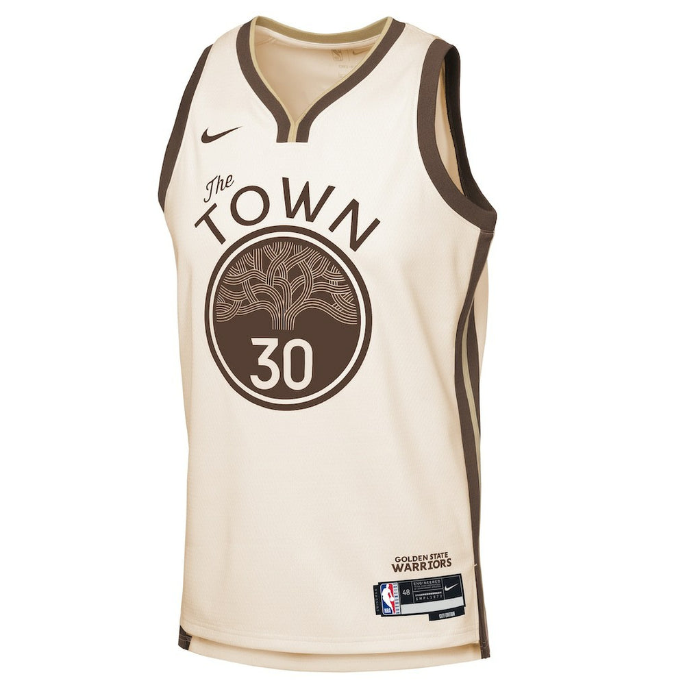 Nike Stephen Curry Golden State Warriors Youth 2025/26 City Edition Swingman Jersey Tan