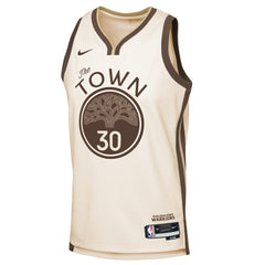 Nike Stephen Curry Golden State Warriors Youth 2025/26 City Edition Swingman Jersey Tan