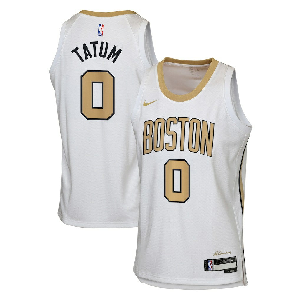 Nike Jayson Tatum Boston Celtics Youth 2025/26 City Edition Swingman Jersey White