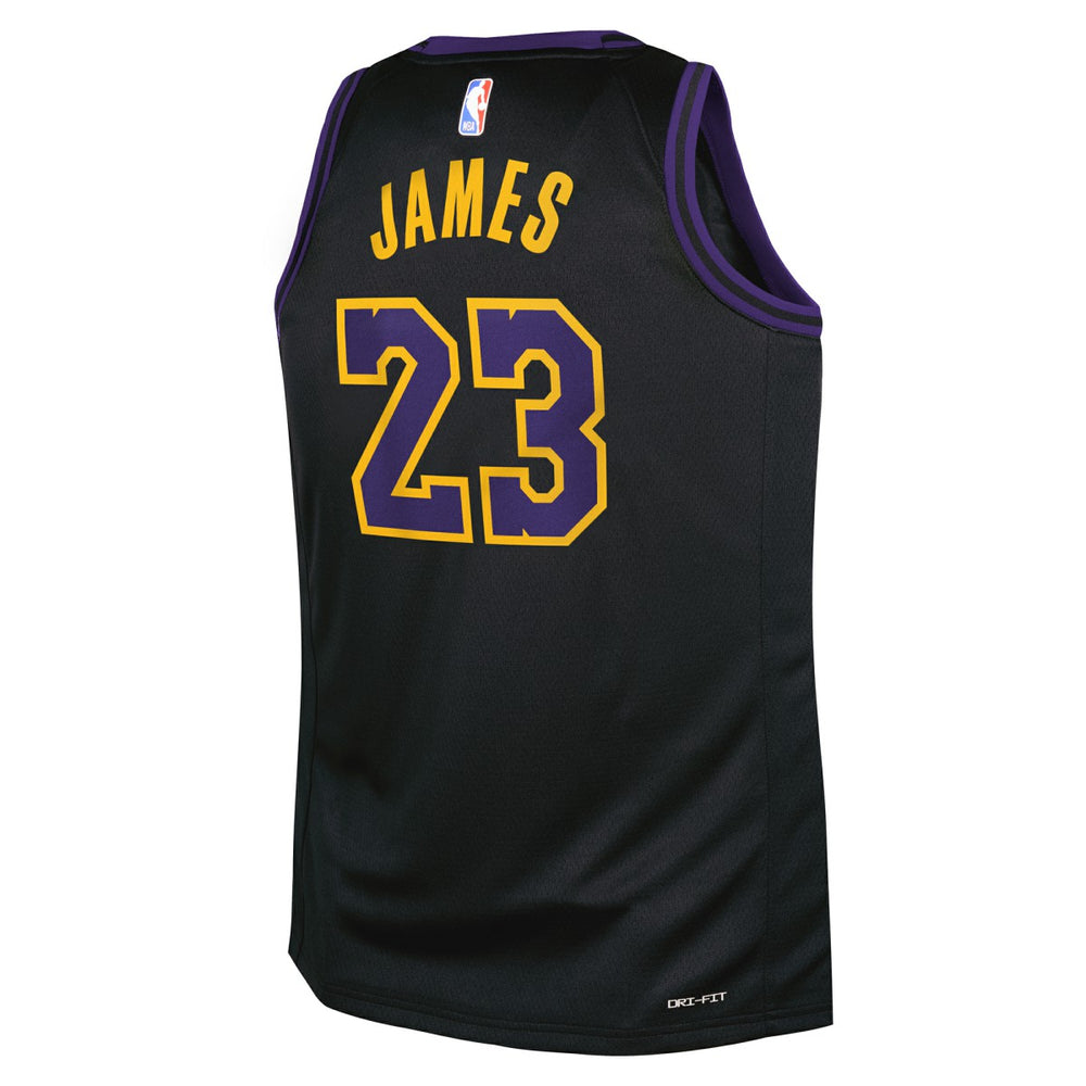 Nike LeBron James Los Angeles Lakers Youth 2025/26 City Edition Swingman Jersey Black
