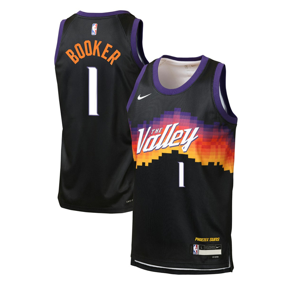Nike Devin Booker Phoenix Suns Youth 2025/26 City Edition Swingman Jersey Black