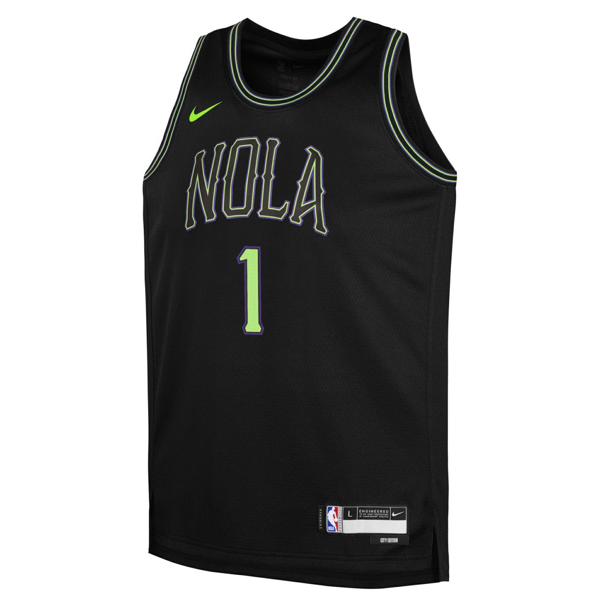 Nike Zion Williamson New Orleans Pelicans Youth 2025/26 City Edition Swingman Jersey Black
