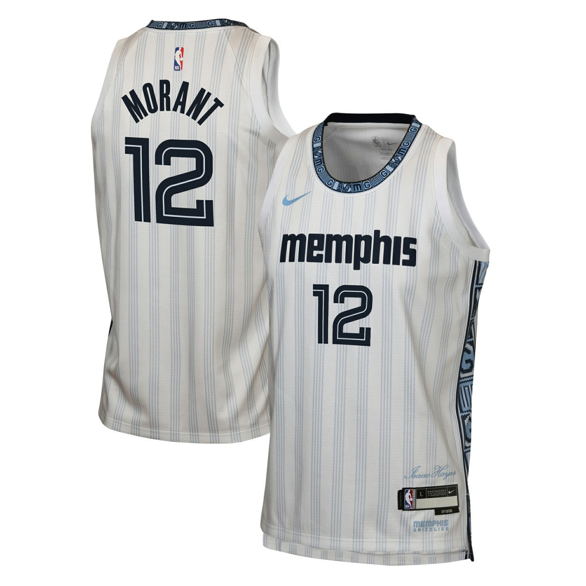 Nike Ja Morant Memphis Grizzlies Youth 2025/26 City Edition Swingman Jersey White