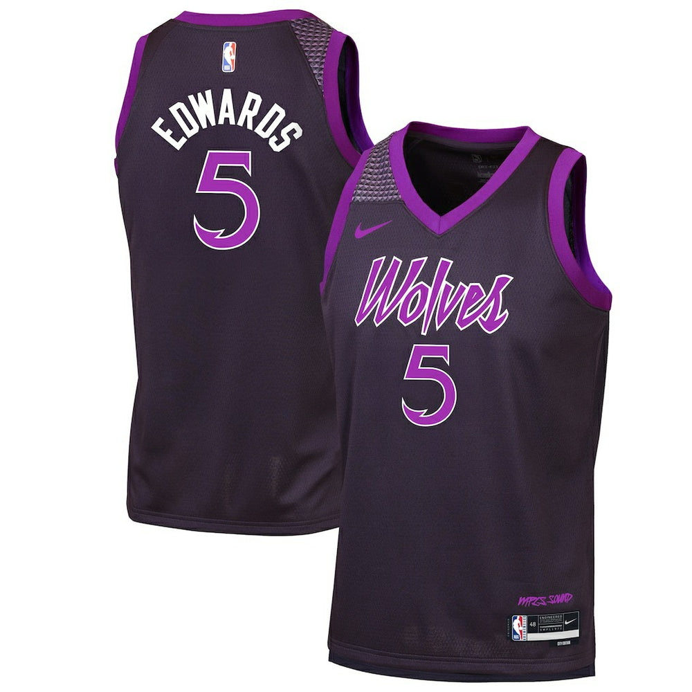 Nike Anthony Edwards Minnesota Timberwolves Youth 2025/26 City Edition Swingman Jersey Purple
