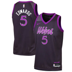 Nike Anthony Edwards Minnesota Timberwolves Youth 2025/26 City Edition Swingman Jersey Purple