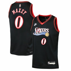 Nike Tyrese Maxey Philadelphia 76ers Youth Swingman Jersey Classic Edition Black