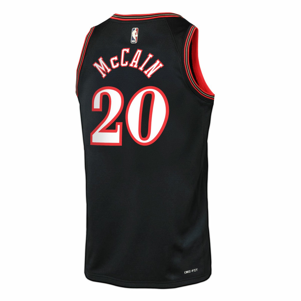 Nike Jared McCain Philadelphia 76ers Youth Swingman Jersey Classic Edition Black