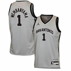 Victor Wembanyama San Antonio Spurs Jordan Brand Youth Swingman Jersey Statement Edition Silver