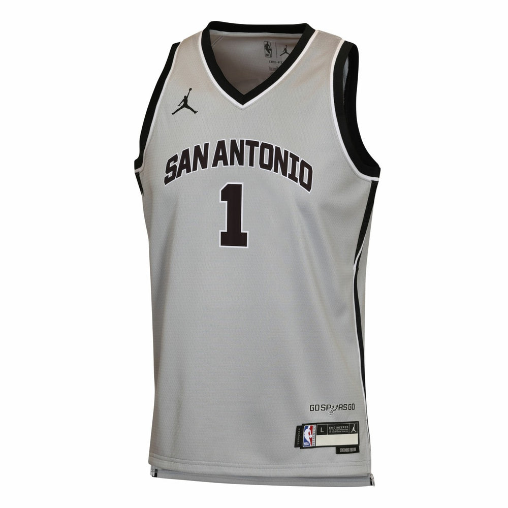 Victor Wembanyama San Antonio Spurs Jordan Brand Youth Swingman Jersey Statement Edition Silver