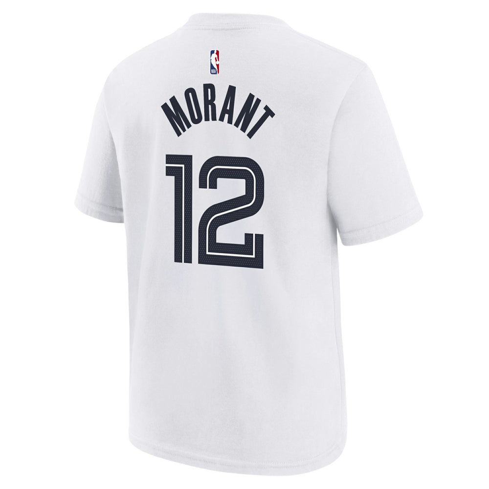 Nike Ja Morant Memphis Grizzlies Youth 2025/26 City Edition Name & Number T-Shirt White