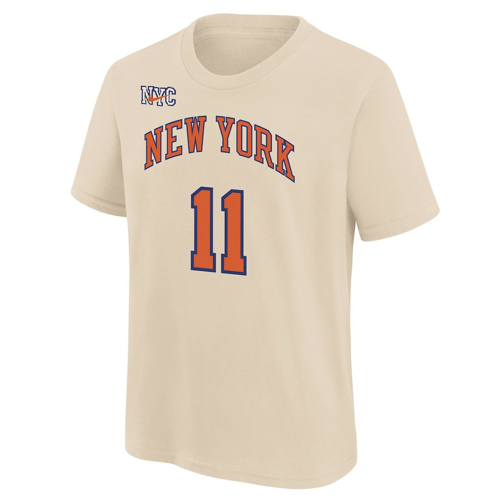 Nike Jalen Brunson New York Knicks Youth 2025/26 City Edition Name & Number T-Shirt Cream