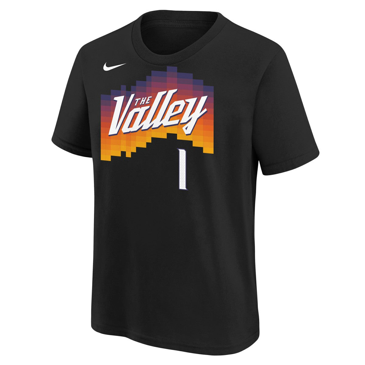 Nike Devin Booker Phoenix Suns Youth 2025/26 City Edition Name & Number T-Shirt Black