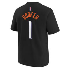 Nike Devin Booker Phoenix Suns Youth 2025/26 City Edition Name & Number T-Shirt Black