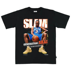 Shai Gilgeous-Alexander Oklahoma City Thunder SLAM Unisex February/March 2025 Cover Graphic T-Shirt Black
