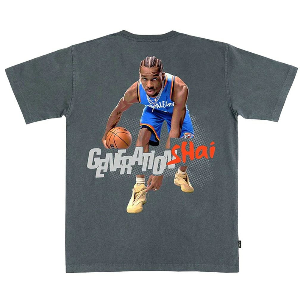 Shai Gilgeous-Alexander Oklahoma City Thunder SLAM Unisex February/March 2025 Cover Graphic Remix T-Shirt Charcoal