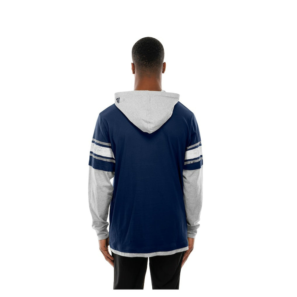 Dallas Cowboys New Era Twofer Layered Long Sleeve Hoodie T-Shirt - Navy - NFL