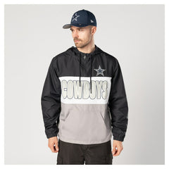Dallas Cowboys New Era Ripstop Quarter-Zip Hooded Windbreaker - Navy - NFL