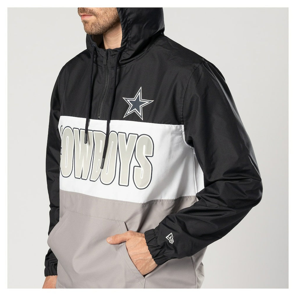 Dallas Cowboys New Era Ripstop Quarter-Zip Hooded Windbreaker - Navy - NFL