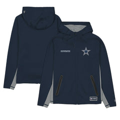 Dallas Cowboys New Era Combine Authentic Raglan Scuba Full-Zip Hoodie - Navy - NFL
