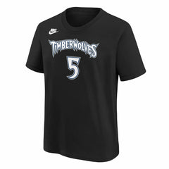 Nike Anthony Edwards Minnesota Timberwolves Youth Name & Number T-Shirt Classic Edition Black