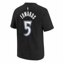 Nike Anthony Edwards Minnesota Timberwolves Youth Name & Number T-Shirt Classic Edition Black