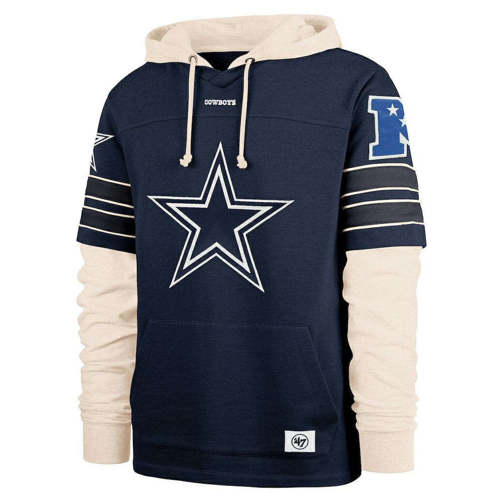Dallas Cowboys '47 Split Zone Cornerback Duo Hoodie - Navy - 47 brand
