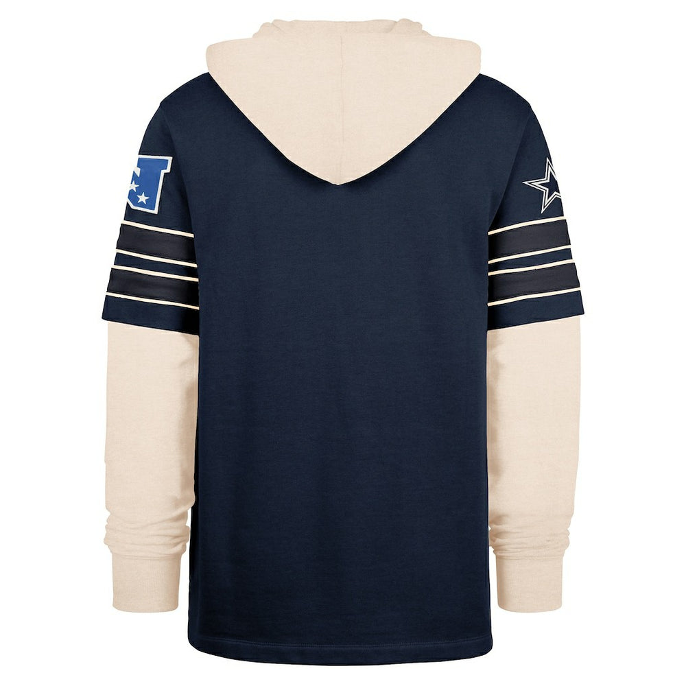 Dallas Cowboys '47 Split Zone Cornerback Duo Hoodie - Navy - 47 brand