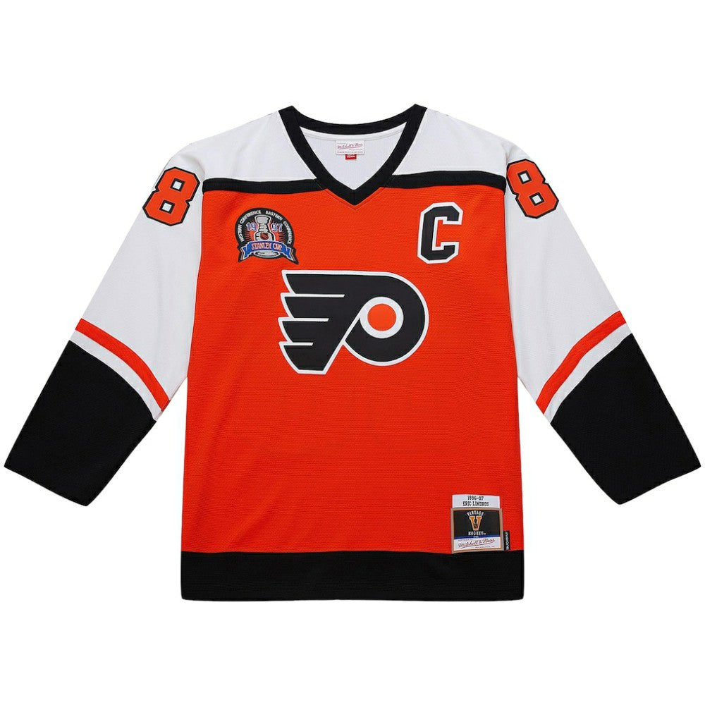 Eric Lindros Philadelphia Flyers Mitchell & Ness Big & Tall 1996-97 Blue Line 2.0 Jersey - Orange | NHL Clearance