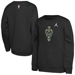 Milwaukee Bucks Jordan Brand Youth Courtside Statement Edition Sweatshirt Black