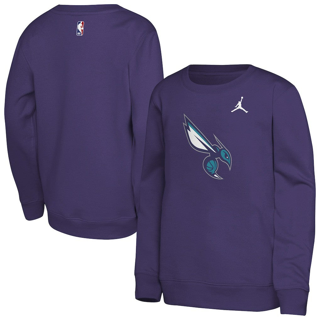 Charlotte Hornets Jordan Brand Youth Courtside Statement Edition Sweatshirt Purple