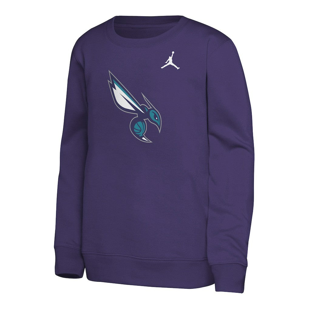 Charlotte Hornets Jordan Brand Youth Courtside Statement Edition Sweatshirt Purple