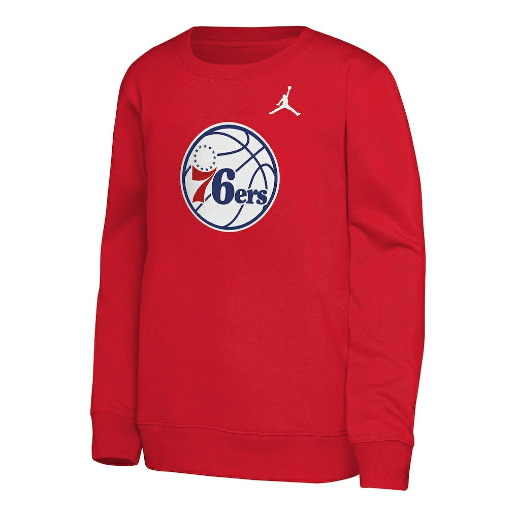 Philadelphia 76ers Jordan Brand Youth Courtside Statement Edition Sweatshirt Red