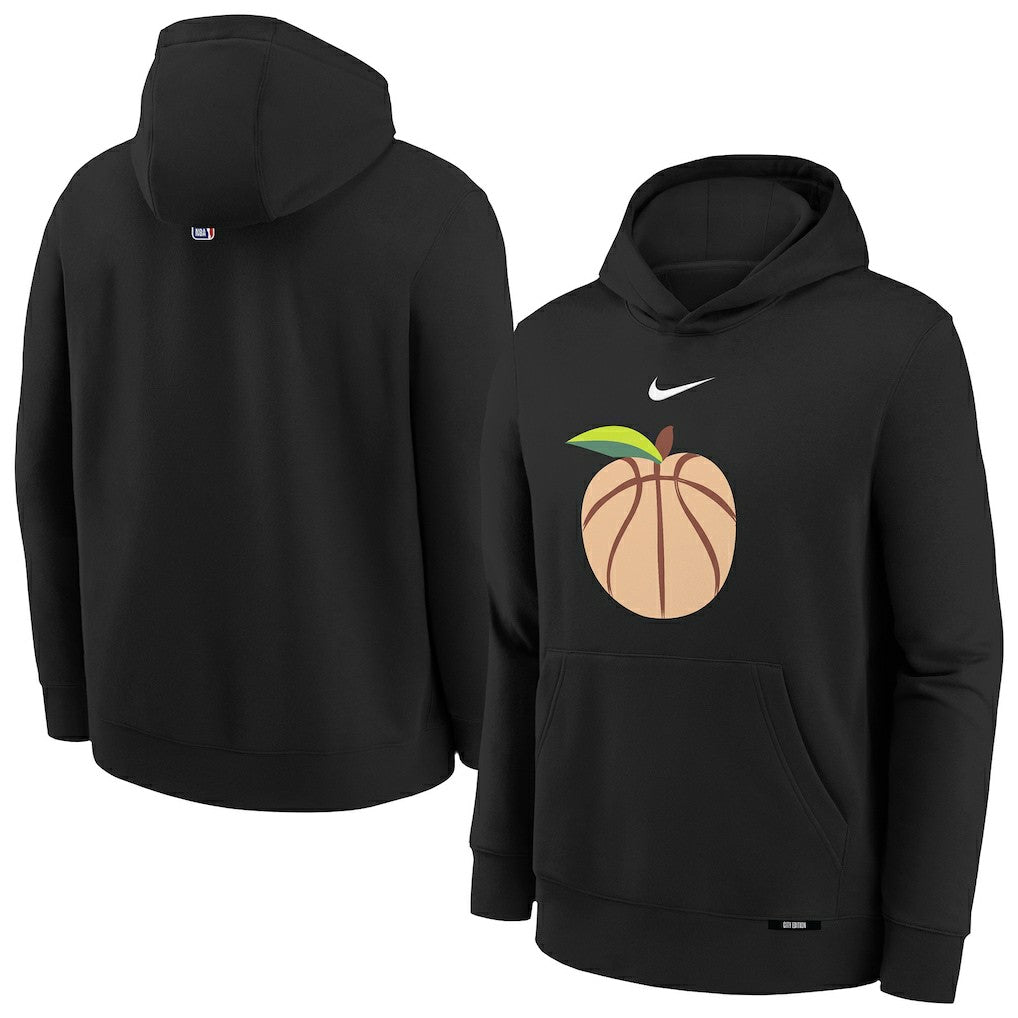 Nike Atlanta Hawks Youth 2025/26 City Edition Club Fleece Pullover Hoodie Black