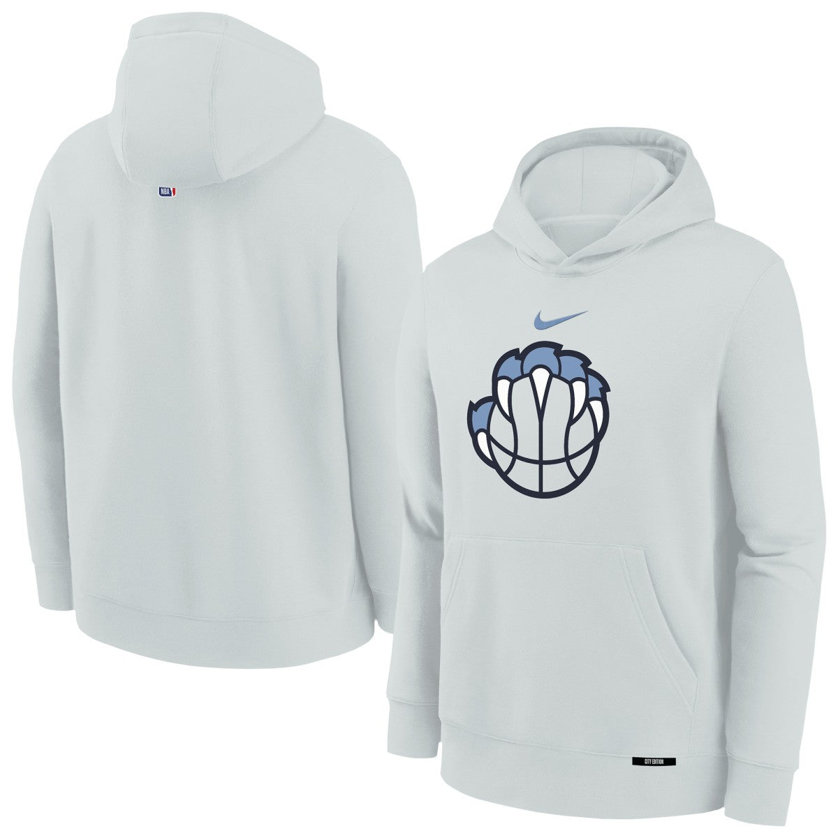Nike Memphis Grizzlies Youth 2025/26 City Edition Club Fleece Pullover Hoodie Silver