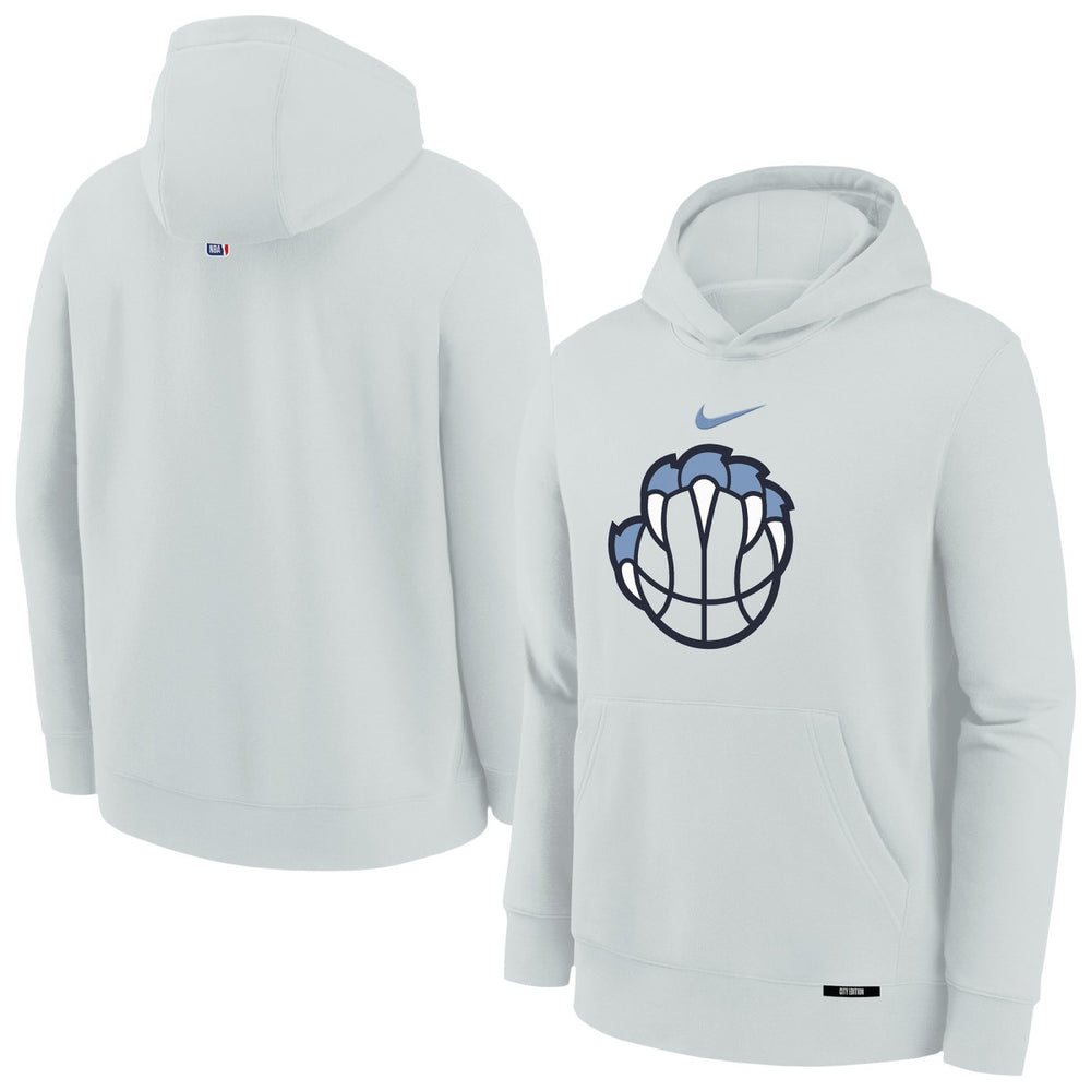 Nike Memphis Grizzlies Youth 2025/26 City Edition Club Fleece Pullover Hoodie Silver